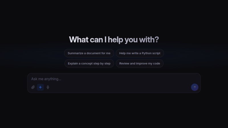 Screenshot of the AI Workspace interface